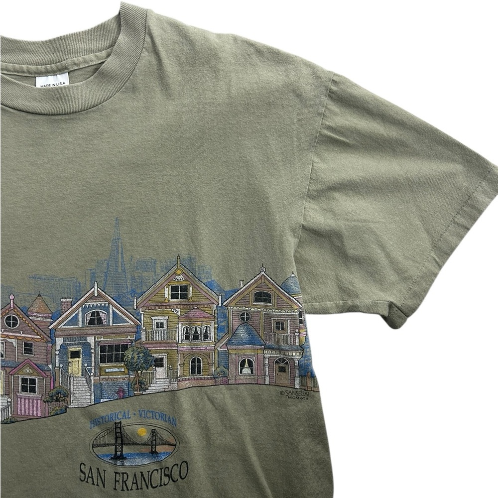 Vintage San Francisco Victorian Houses Graphic T-Shirt XL Made in USA - Picture 3 of 6